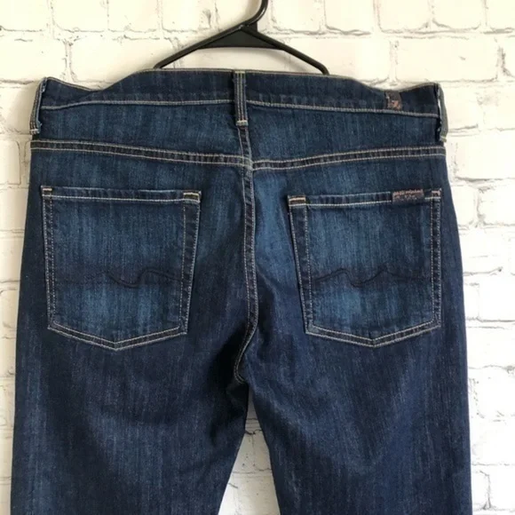 7 For All Mankind Blue Denim Mid Rise Bootcut 31 - Picture 6 of 10